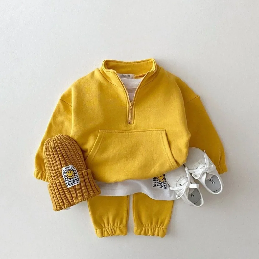 

New Spring Autumn Baby Boys Girls Clothes Children Toddler Fashion Costume Kids Tracksuits Letter Hoodies Jacket Pants 2Pcs Sets