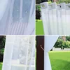 1 PCS Modern Waterproof Translucent Mesh Curtains Door Curtains UV Perforated Curtains Home Office Window Decoration 2