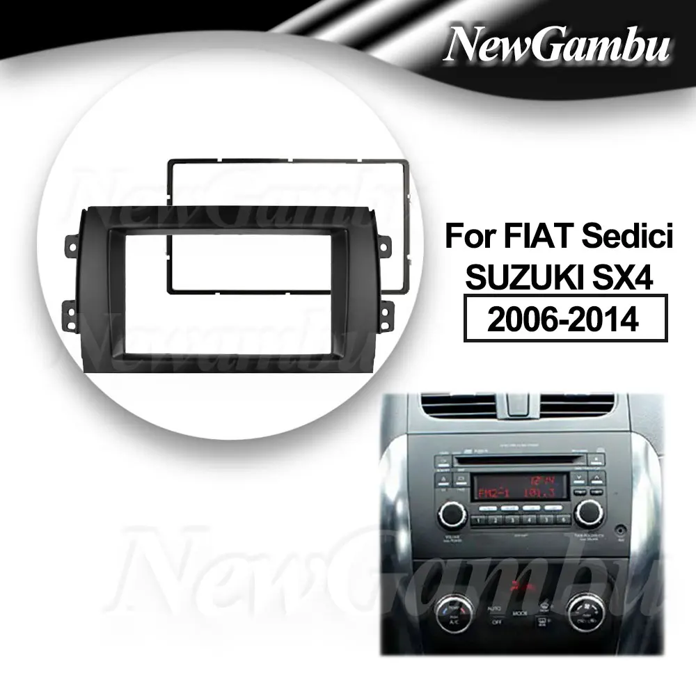 Car Fascia Frame Per Fiat Sedici Suzuki Sx4 2006-2014 Frame Double 2 Din Android Screen Dash Panel Trim Console Bezel Adapter