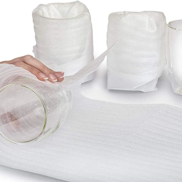 30cm Width EPE Pearl Cotton Shockproof Shatterproof Foam Wrap Sheets for  Packing Shipping White Color Thickness 1mm