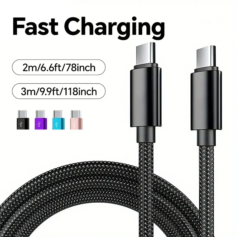 Braided USB-A to USB-C Fast Charging Data Cable - Available in 1m/2m/3m Lengths