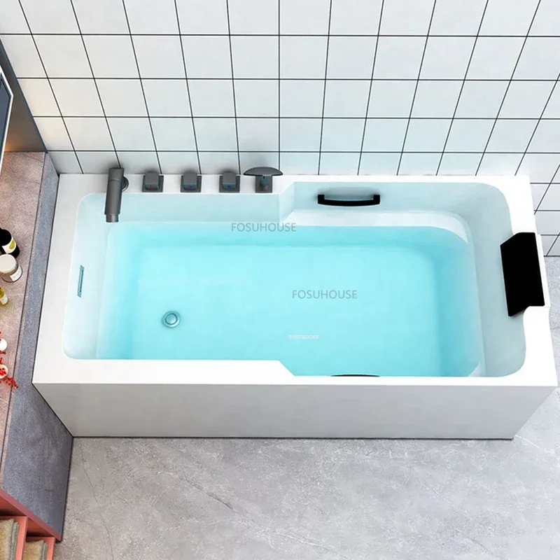Nordic Acrylic Bathtubs For Bathroom Hotel Massage Bathtub Adults Lie Down Portable Comfortable With Armrests Thicken Seat Bath