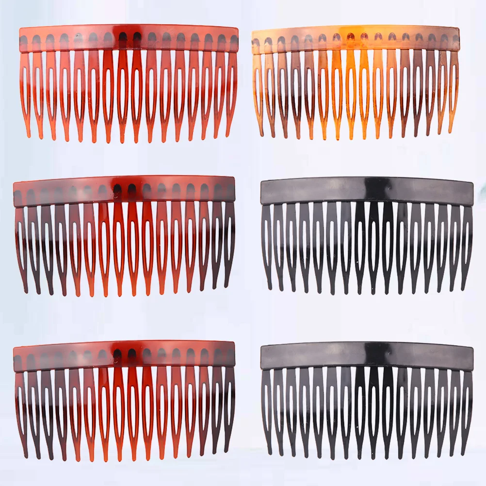 

20 Pcs Hairpin Clear Coffee Combs Inserted Side Accessories Women's Red for Party