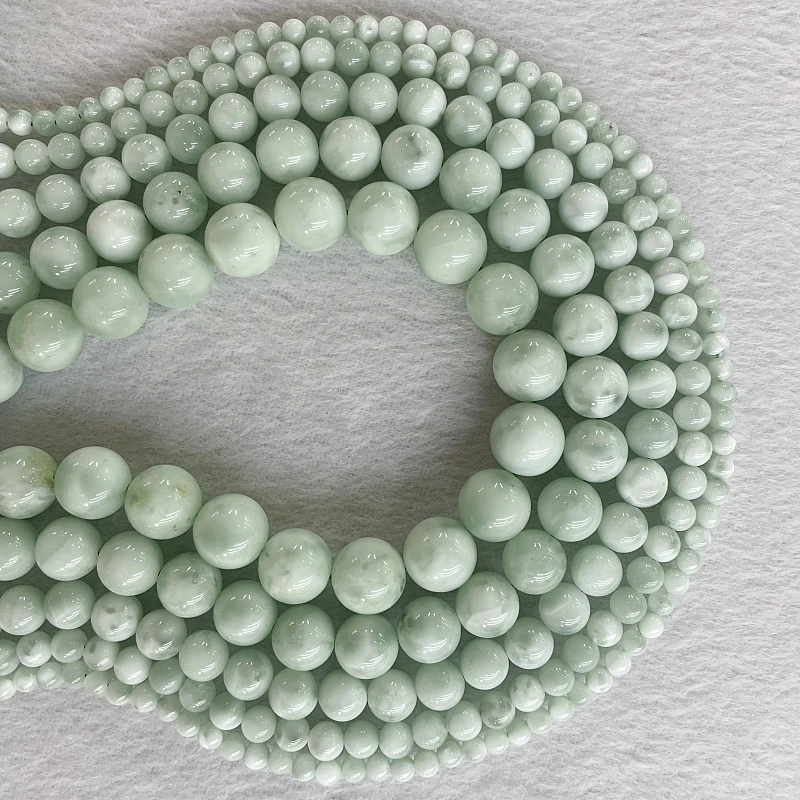 NaturalStoneBeadsJewelryMakingGreenAngelite610mmRoundShapeStoneLooseBeadJewelry