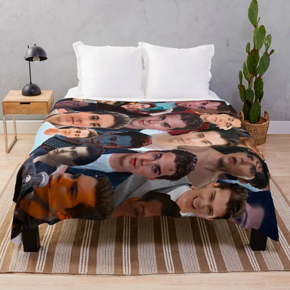 

Фон для фотографий с коллажем и одеялом в шотландскую клетку