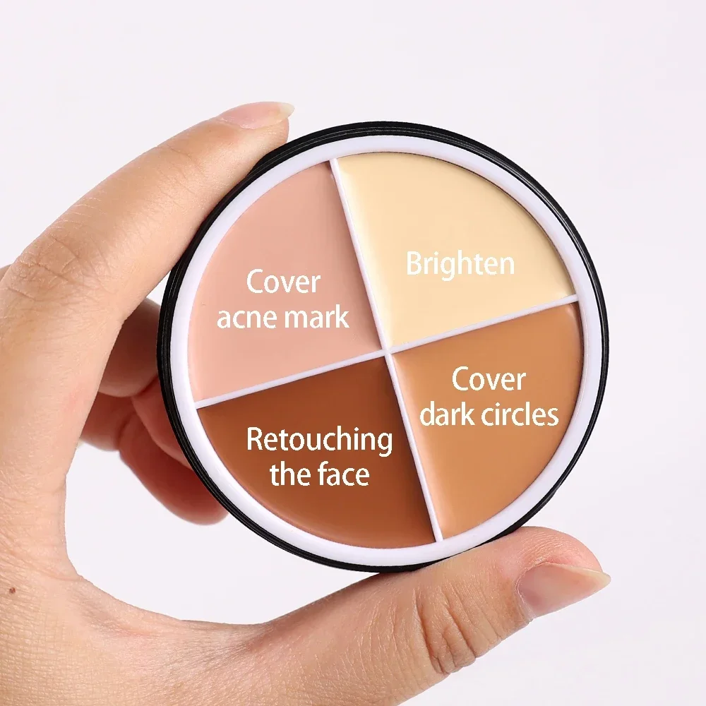 Sponge Head Concealer Liquid Concealer Waterproof Concealer Makeup Concealer Face Concealer Pen Concealer Powder Concealer Palette Concealer Foundation Cream Face Concealer 4 Colors Makeup Concealer Palette Waterproof Moisturizing Face Contour Bronzer Make Up Face Foundation Cream Concealer
