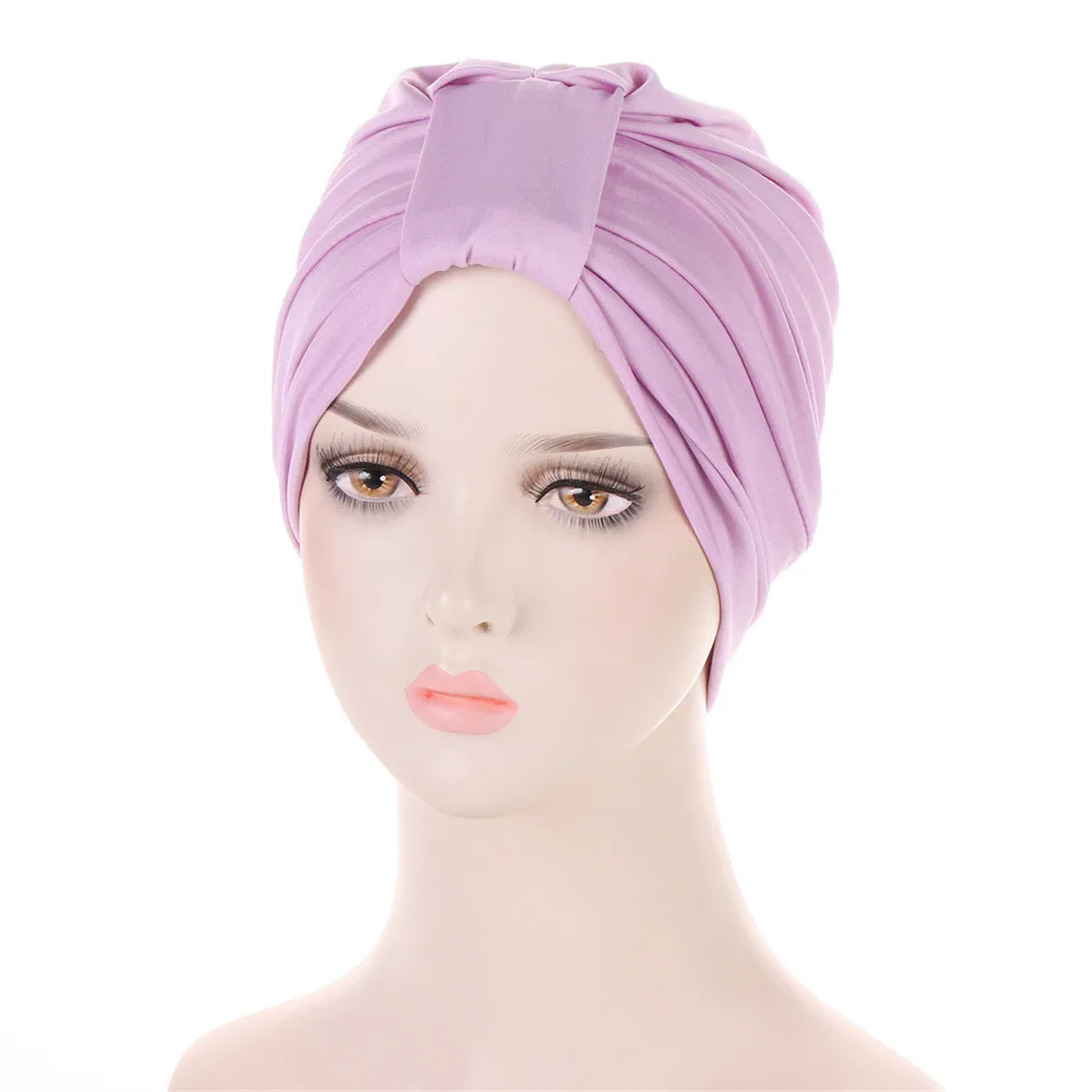 

New Indian Turban Women Pleated Chemo Cap Muslim Inner Hijab Underscarf Bonnet Hat Beanies Headscarf Islamic Scarf Wrap Headwear