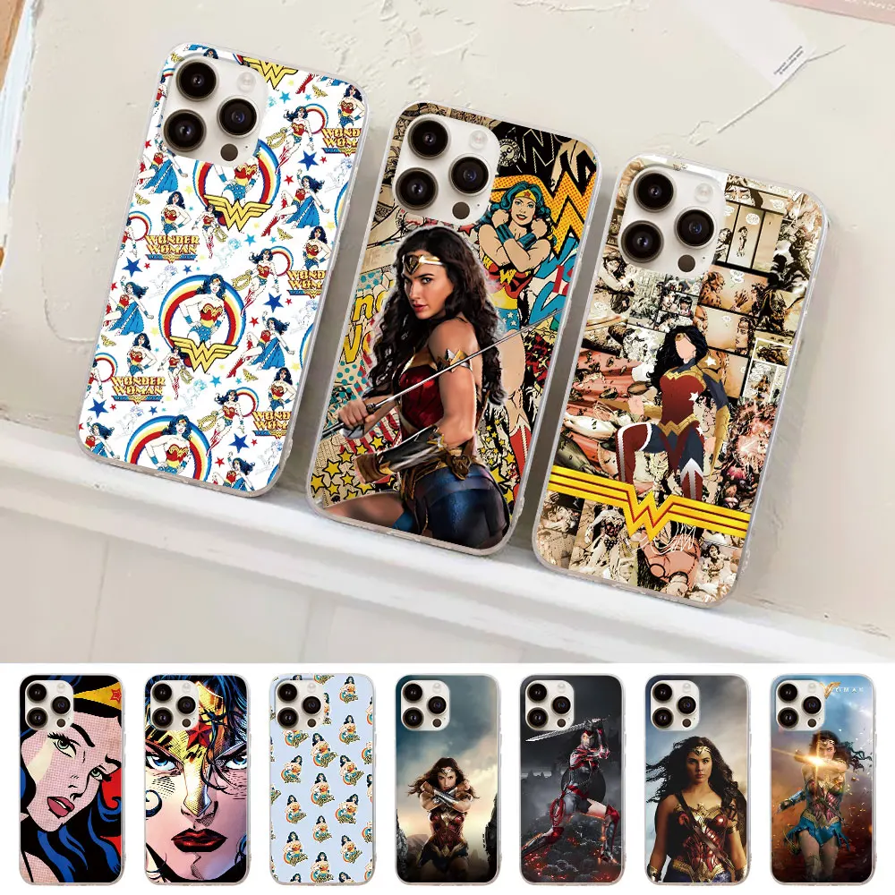 Custodia Per Telefono Wonder Woman Per Apple Iphone 11 12 13 Mini 14 Pro Max Xr 5 5S Se 2020 X Xs 6 6S 7 8 Plus Cover In Tpu Trasparente Fudna Capa