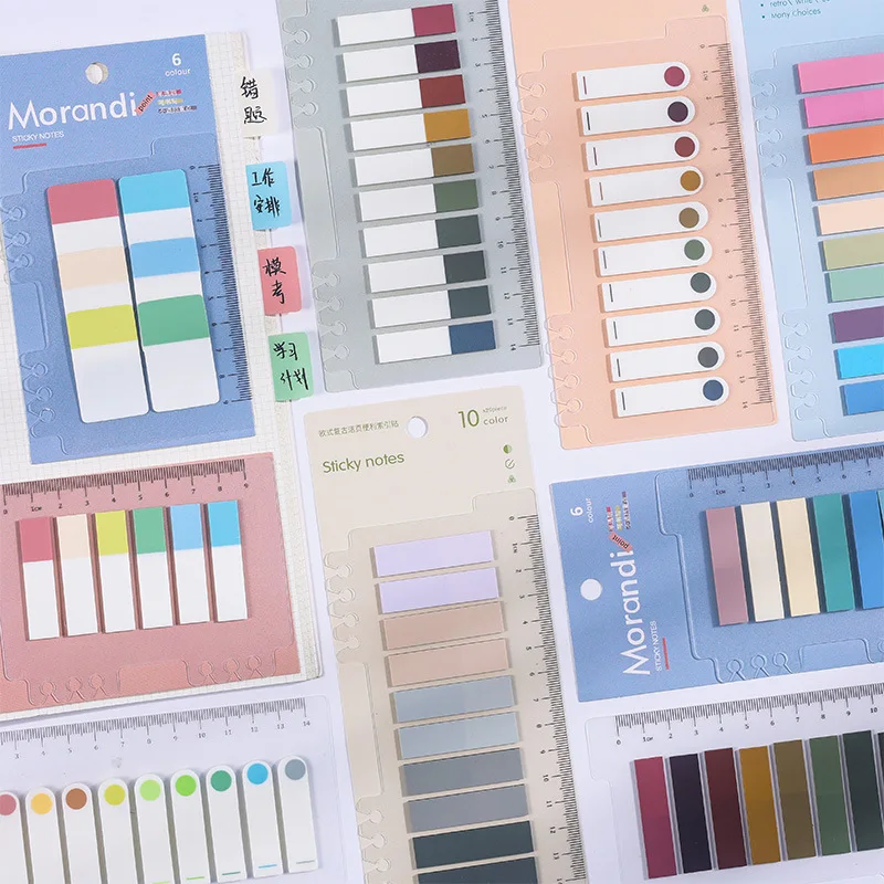200pcs-Solid-Morandi-color-with-ruler-index-stickers-can-be-written ...