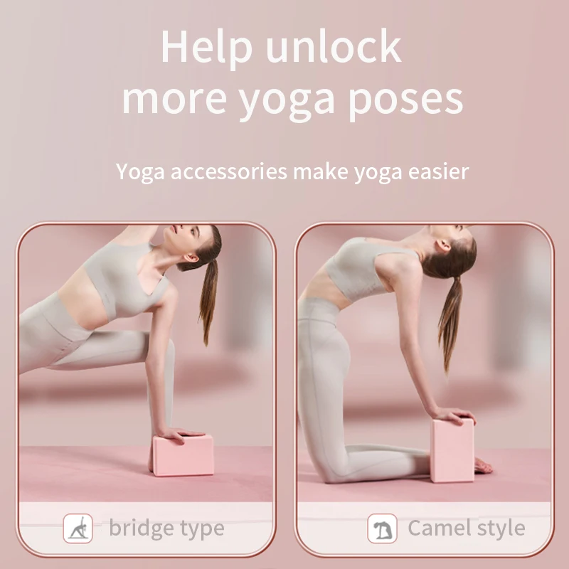 Yoga Blocks EVA Foam Brick Supportive Lightweight Odor Resistant Yogini Beginners Yogis Pilates