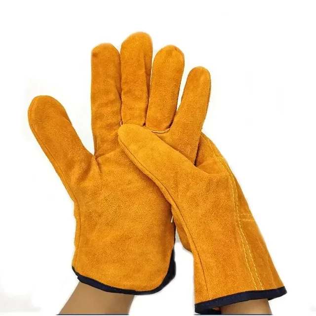 Men Work Gloves Soft Cowhide Driver Hunting Driving Farm Garden Welding Security Protection Safety Protection 3