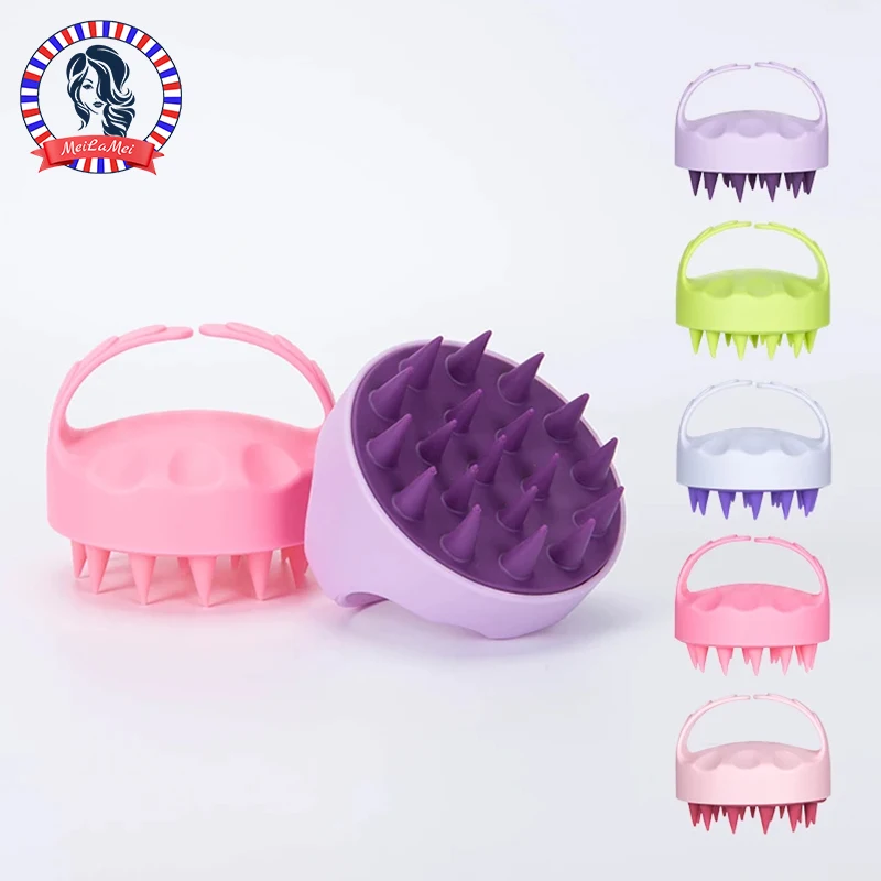 Silicone Shampoo Head Scalp Massage Brush Soft Skin Friendly Hair Washing Massager Comb SPA Beauty Hair Care Tool for Salon