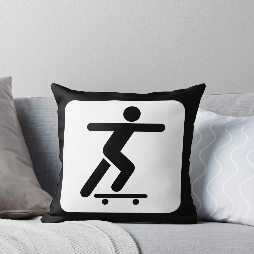 

Skateboarder Sign Throw Pillow Sofa Decorative Covers New year