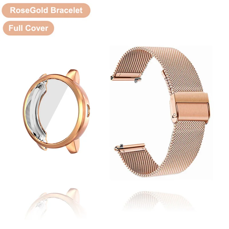 Premium Metal Watchband with TPU Case and Screen Protector - Universal 18mm/22mm