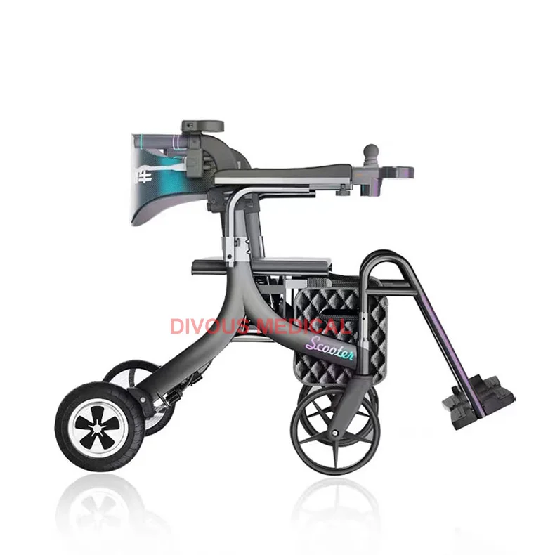 Lightweight Folding Electric Rollator Walker Mobility Scooter Aids Wheelchair for Seniors Adults with Seat Foot Rest Product