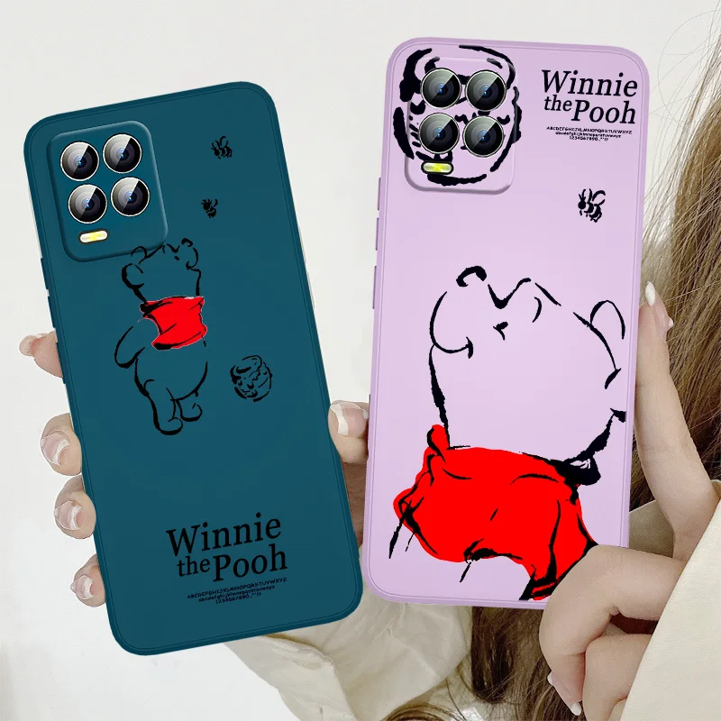 

Cartoon Disney Winnie the Pooh For OPPO Realme C2 C11 5 5i 6 6i 6S 7 7i 8 8i 9 9i Pro Puls Liquid Rope Soft Silicone Phone Case