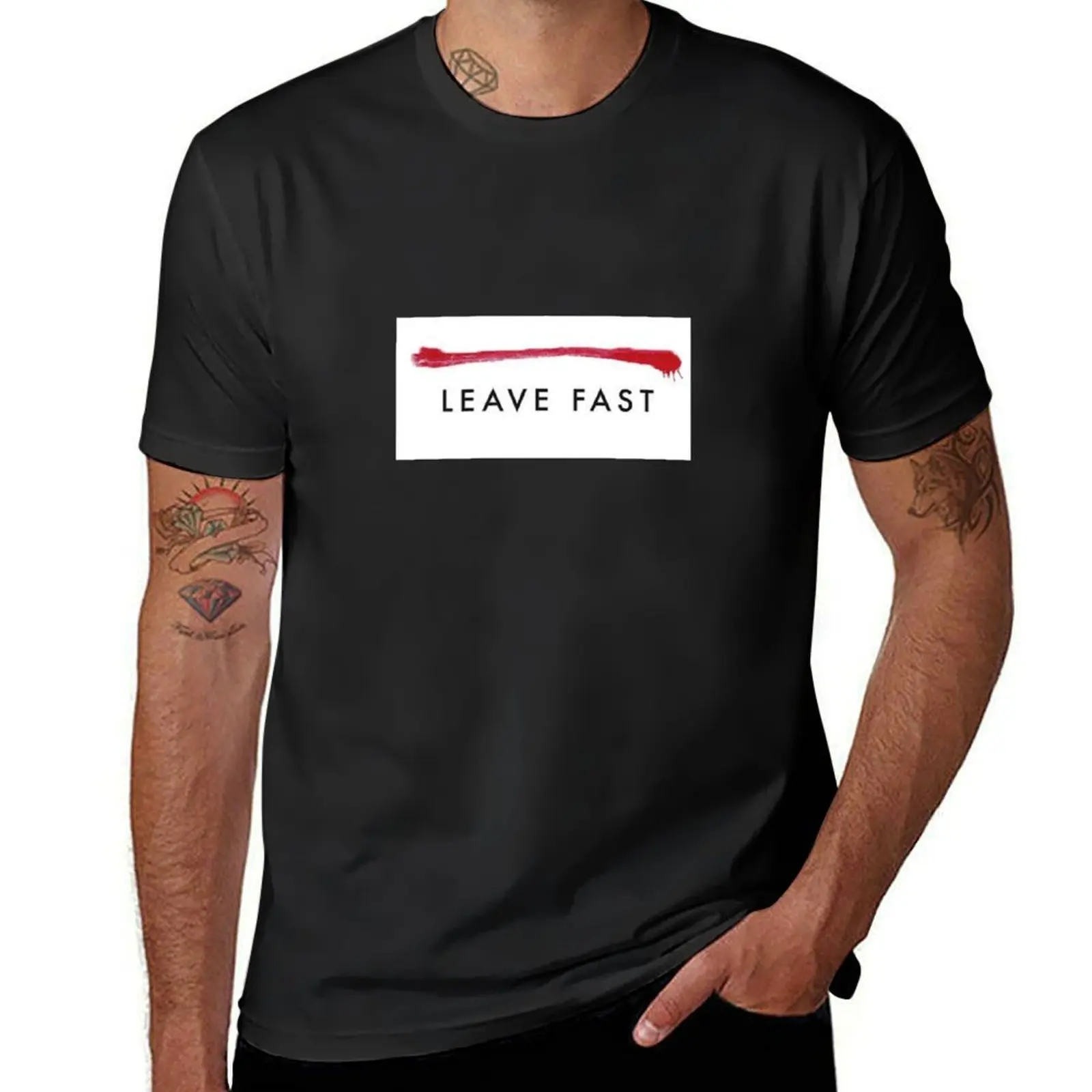 Leave Fast T-Shirt Blouse summer tops hippie clothes t shirt men