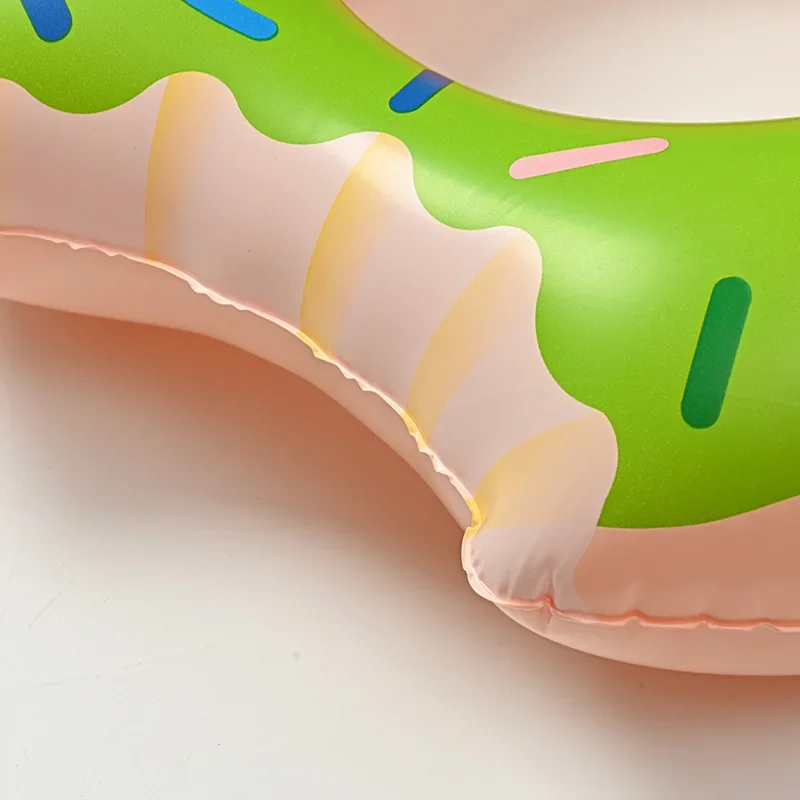 Children's Inflatable Double Layer Swimming Ring Thickened Printed Donut Shape Baby Swimming Ring