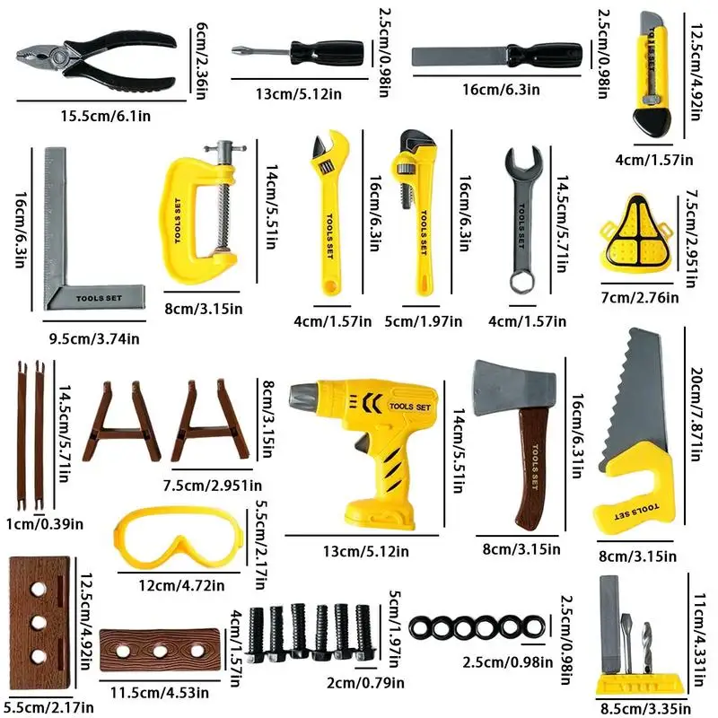 Toddler Tools Tool Kit For Kid 36pcs Pretend Play Kids Toys Montessori Toys Toddler Learning Tool Gift For Kid Girls Boys