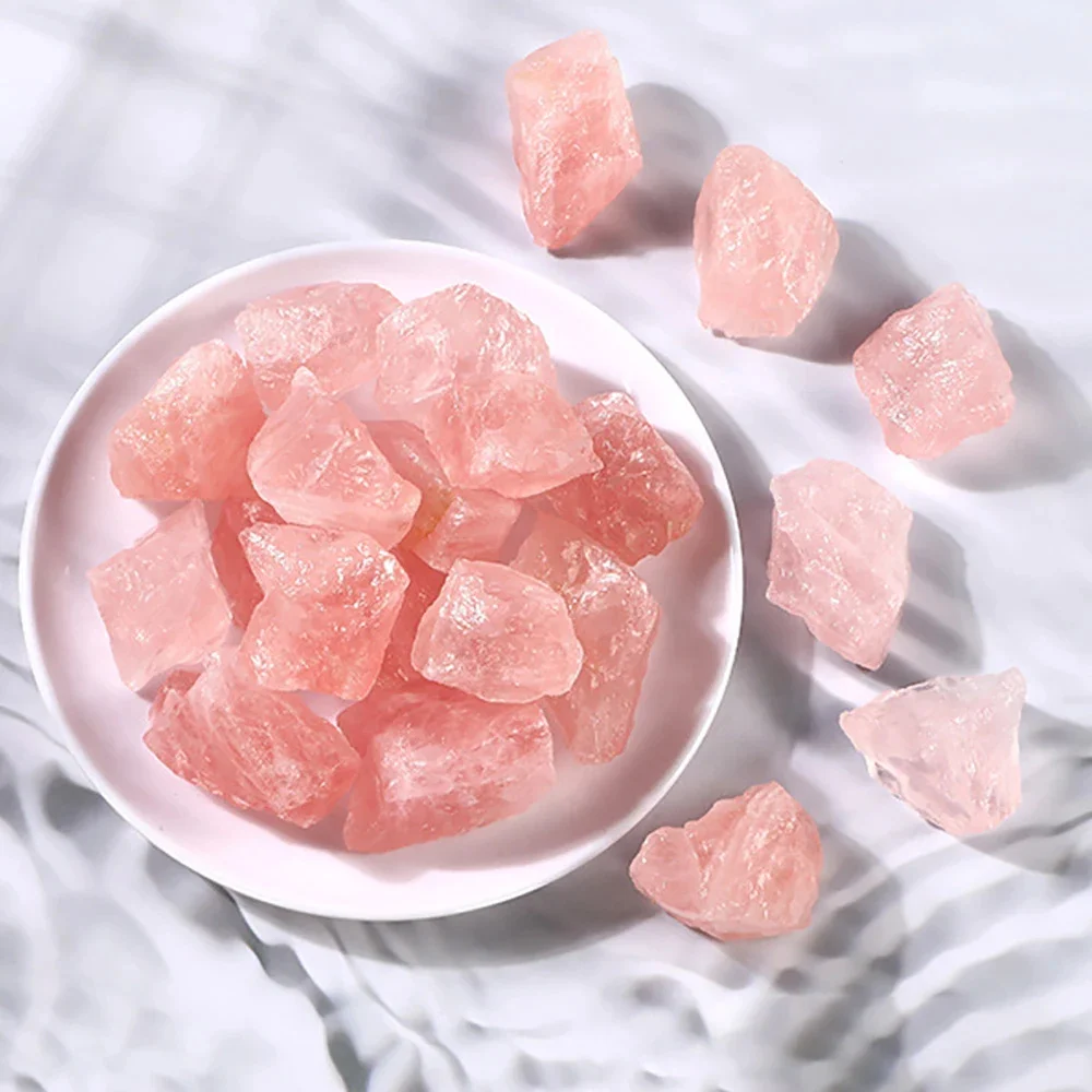 

Pink Crystal 100% Natural Rose Quartz Minerals Specimen High Quality Stone Healing Irregular Shape Rough Ore Stone Room Decor
