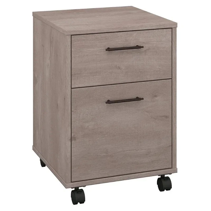 

2 Drawer Mobile File Cabinet in Washed Gray