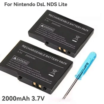 Rechargeable Battery Pack For Nintendo 2000mAh NDS DS Lite Replacement Battery with Screwdriver for NDSL DSL Battery for NDSL 1