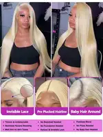 Pas cher 40 42 pouces 613 blond droit perruques de cheveux humains 13x4 13x6 HD dentelle frontale perruques Remy miel blond os droite dentelle avant perruque 6