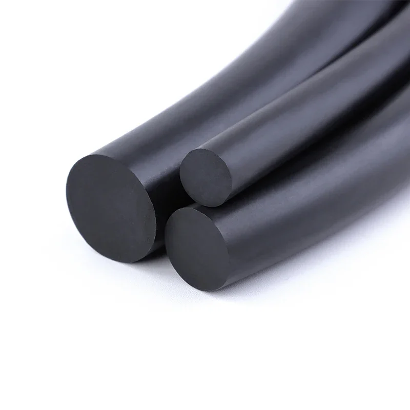1/5m Fluorine Rubber Strip Diameter 2,3,4,5,6,7,8,10,12,15 mm Black Solid Not Foaming High Temperature O-Ring Bar Seal