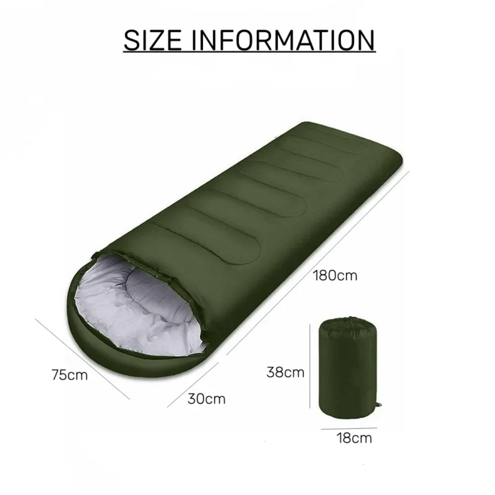 Ultralight Sleeping Bag Waterproof Thickened Winter Warm Envelope Hooded Sleeping Bag for Camping Traveling Suppiles