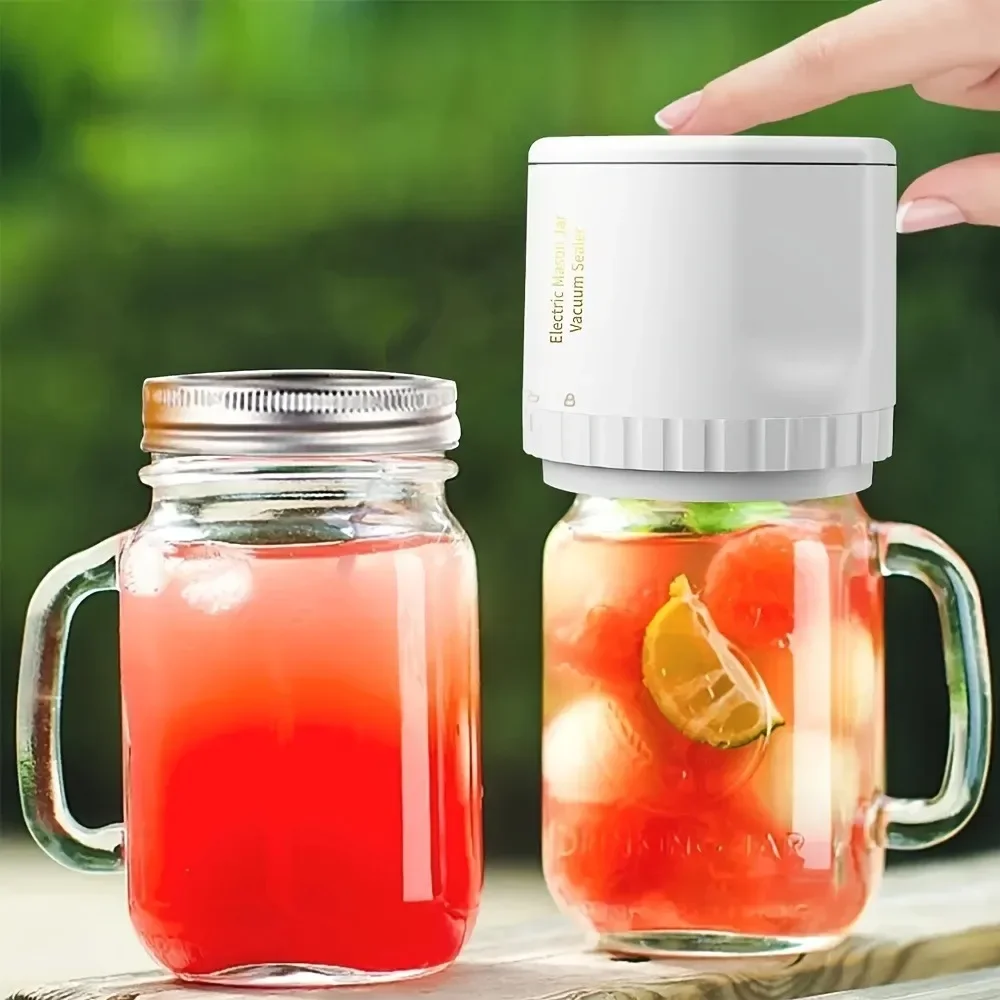 Portable Electric Mason Jar Vacuum Sealer Food Storage Kit for Wide-Mouth and Regular-Mouth Mason Jars Fermentation with Mason 2