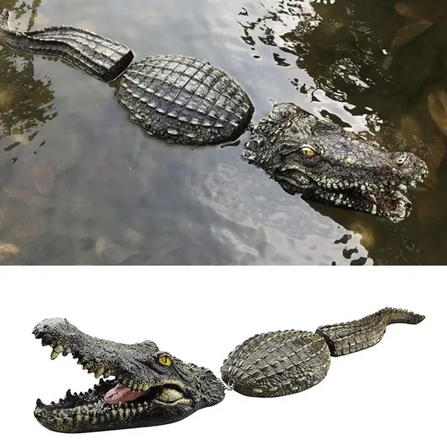 Kültéri Kerti Tó Aligátor Úszó Krokodil Gyanta Szimulációs Dísz A Ragadozó Gém Kacsavezérlő Medence Dekorációhoz - Image 5