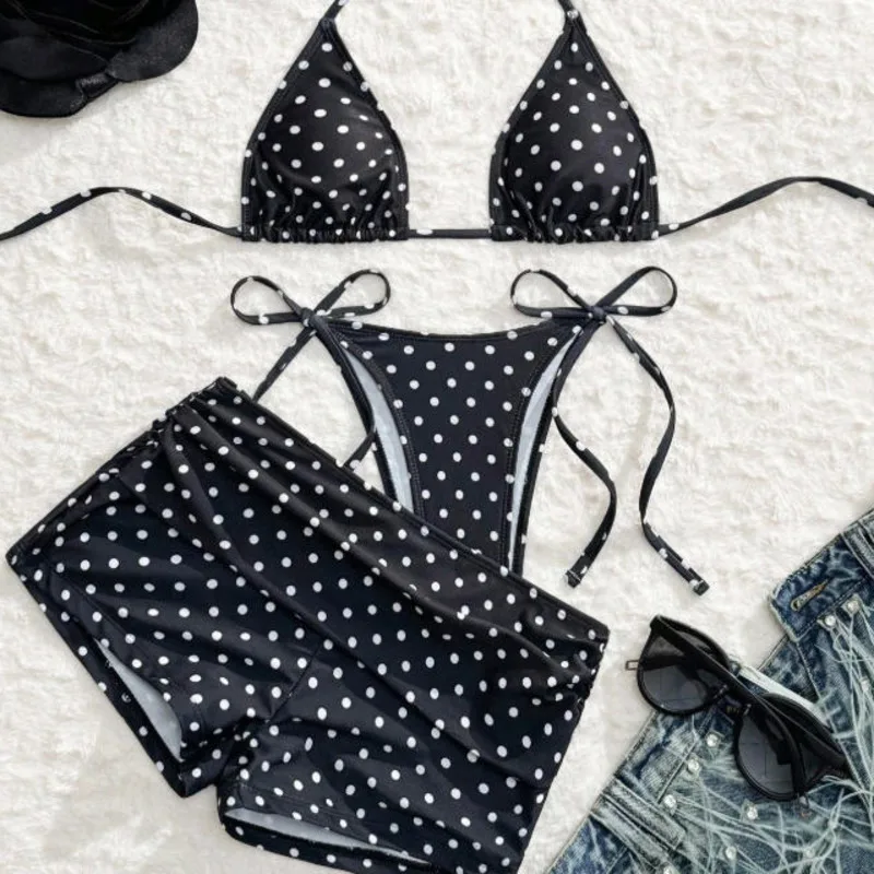 Dot Sexy 3Pcs Bikinis Set Female Swimsuit Women
