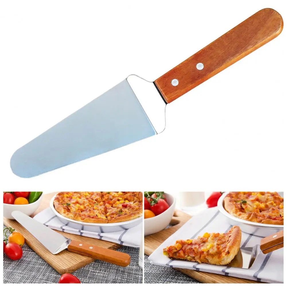 Stainless Steel Spatula Durable Stainless Steel Shovel Durable Spatula with Wooden Handle Comfortable for Cheese