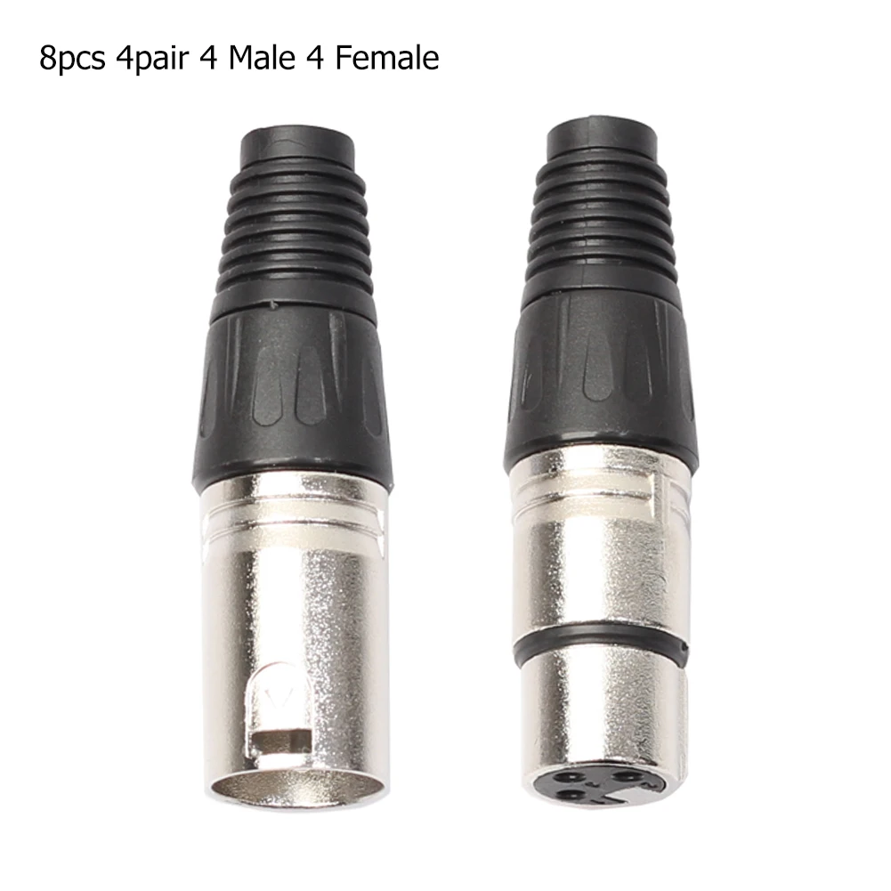 40-8pcs 3Pin XLR Audio Cable Connector MIC Male Plug Female Jack Microphone Wire Connector Socket Power Adapter Accessories