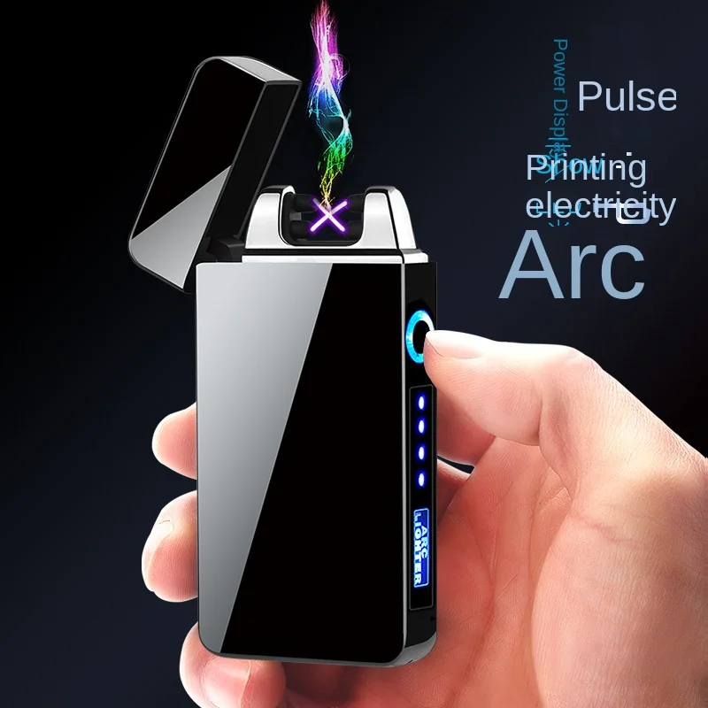 

Double-arc windproof electric quantity display usb rechargeable lighter