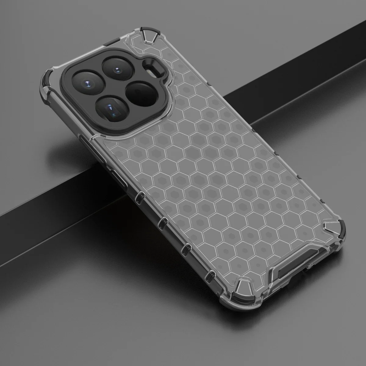 Luxury Transparent Honeycomb Shockproof Case - Translucent Anti-Fall Armor Cover