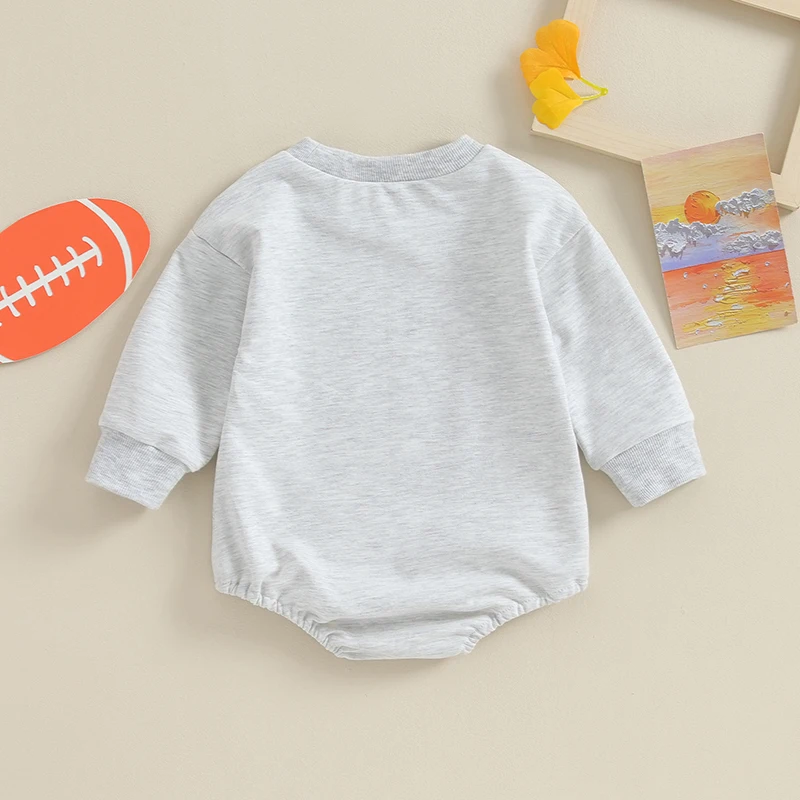 

Baby Girls Autumn Crew Neck Romper Long Sleeve Letter Print Casual Sweatshirt Romper