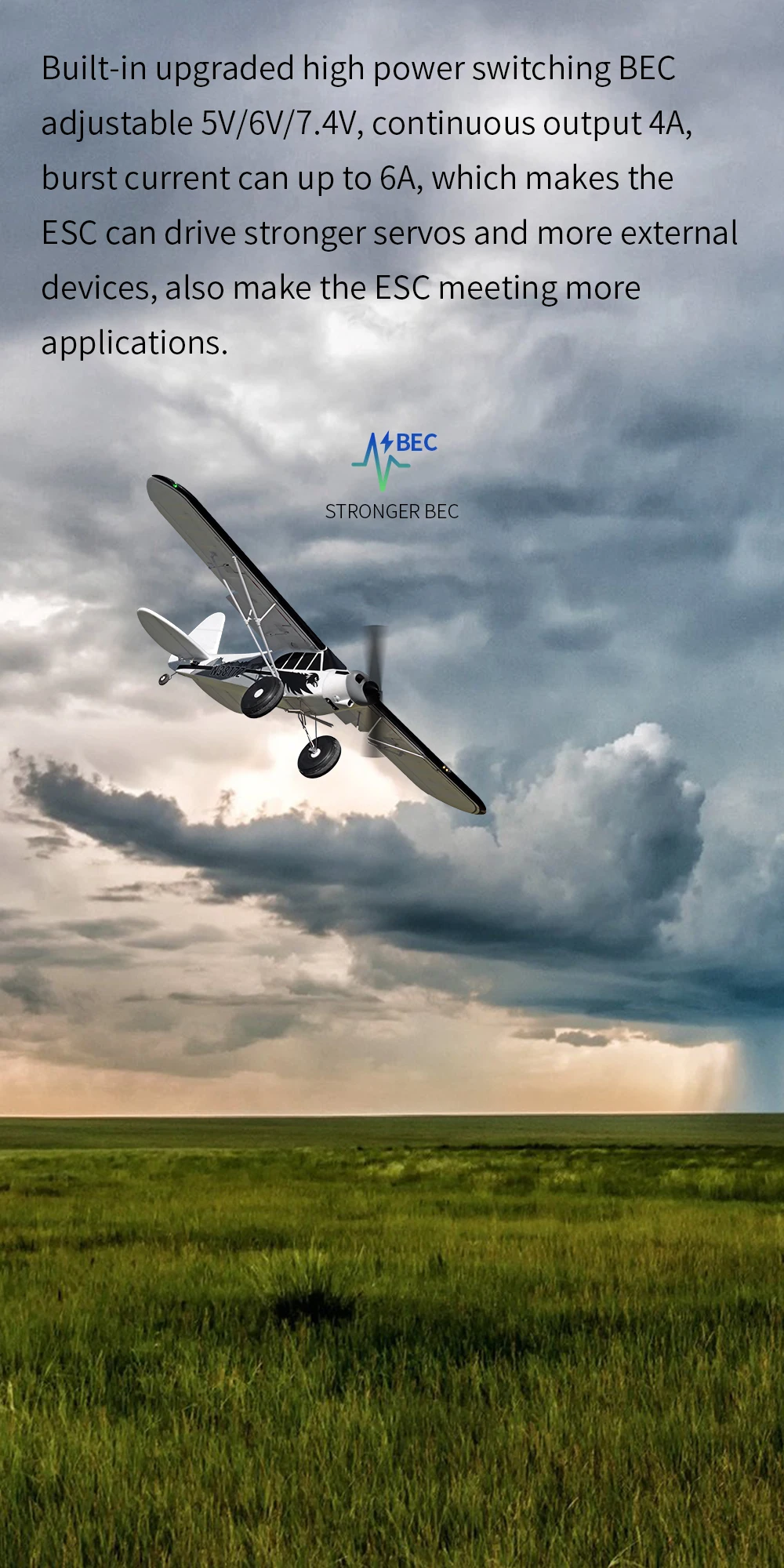 ZTW Mantis G2 25A/35A/45A ESC 2-6S Integrierter 5V/6V/7,4V SBEC 4A Bürstenloser Geschwindigkeitsregler für RC-Flugzeug Starrflügel-EDF-Jet – Detail 3
