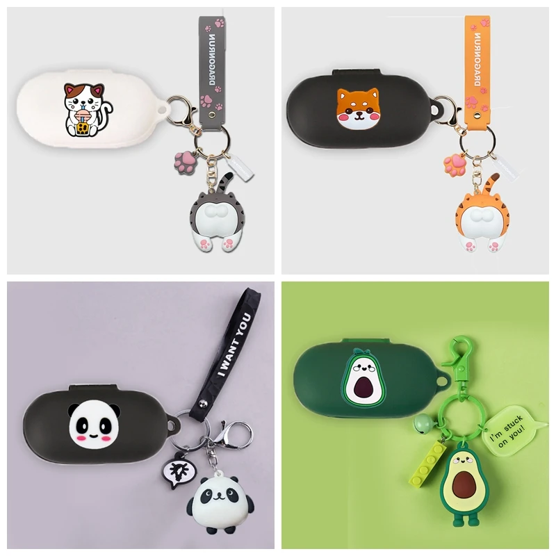 Custodia Per Cartoni Animati Per Sony Wf-C500 / Wf-C700N Custodia Cute Cat/Dog/Avocado Auricolari Con Ciondolo Cover In Silicone Funda Per Sony C500 C