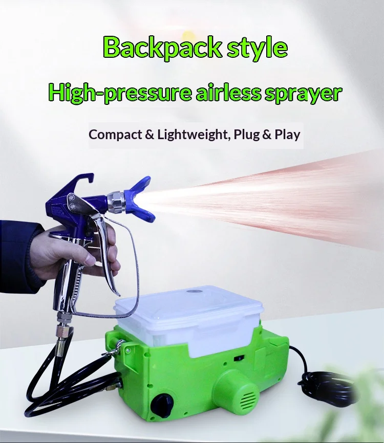 JH 500W Backpack Airless Paint Sprayer 15Mpa High Pressure & 6-Speed Control 1.4