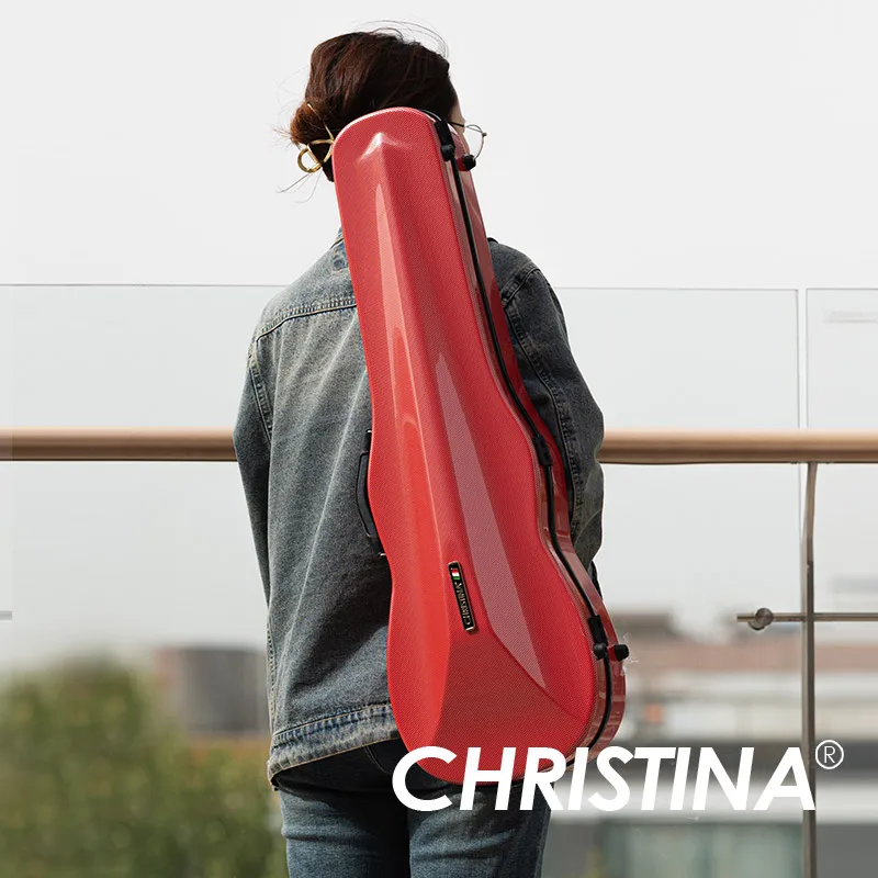CHRISTINA バイオリンケース レッドドット 4/4サイズ 軽量 防水 硬質