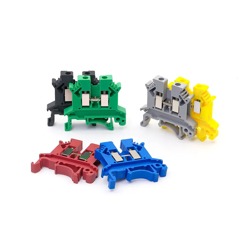 Wire connectors din rail terminal block 100pcs Din Rail Terminal Block UK-2.5B Wire Conductor Universal Connector Screw Connection Terminal Strip Block UK2.5B