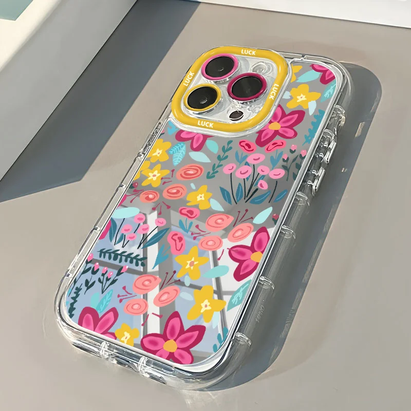 Vibrant Floral Mirror Phone Case For Iphone Pro Max And Plus_voghion.com