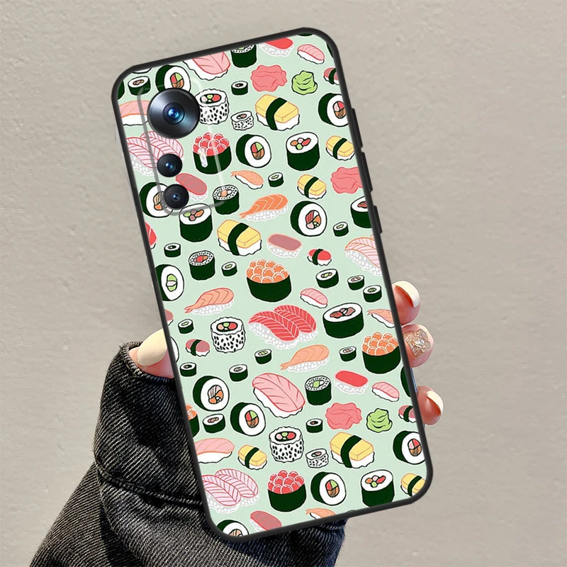 Kawaii Sushi Crowd Design Phone Case