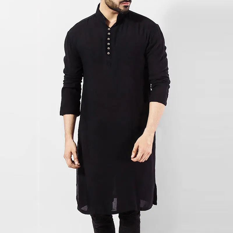 Men Robe Shirts Long Sleeve Dress Islamic Chemise Elegant Kaftan Pakistani Indian Clothes Muslim NEW 2022 S-5XL |