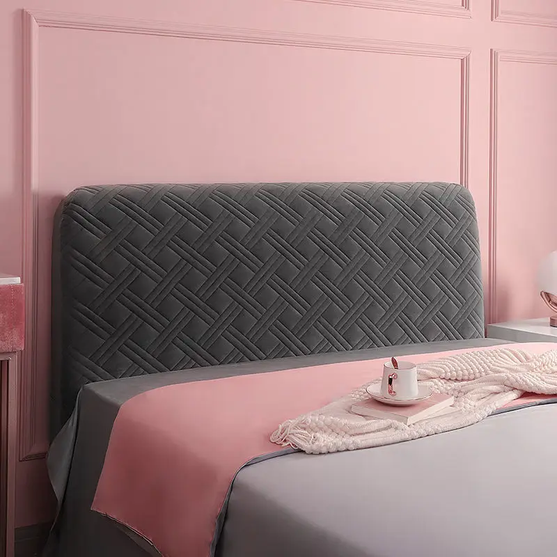 European Thicken Soft Plush Quilted Headboard Cover Solid Color Pink All-inclusive Velvet Bed Head Cover 180x70cm velvet headboard cover bed headboard cover