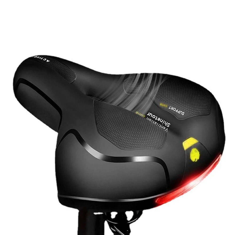 Siège de vélo élargi en cuir PU absorbant les chocs Selle de vélo sans