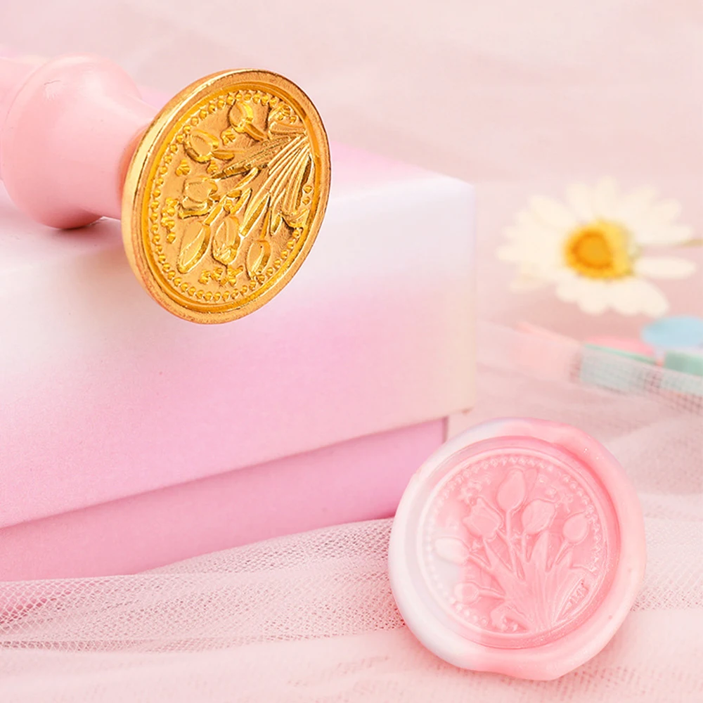 1pc Retro Vintage Wax Seal Stamp Flower Sealing Wax Stamp Head For Wedding Invitation Gift Packaging Cards Scrapbooking Stamps