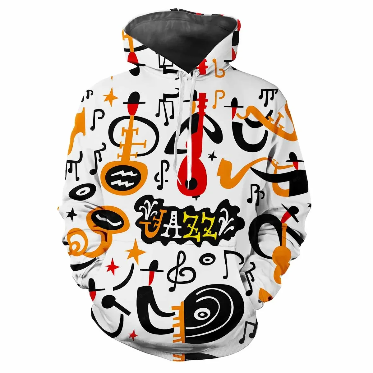 

Trendy men's Hoodie Printed Letters Patterns Digital Printing Casual Long Sleeved Hooded Thick Fabric Tops