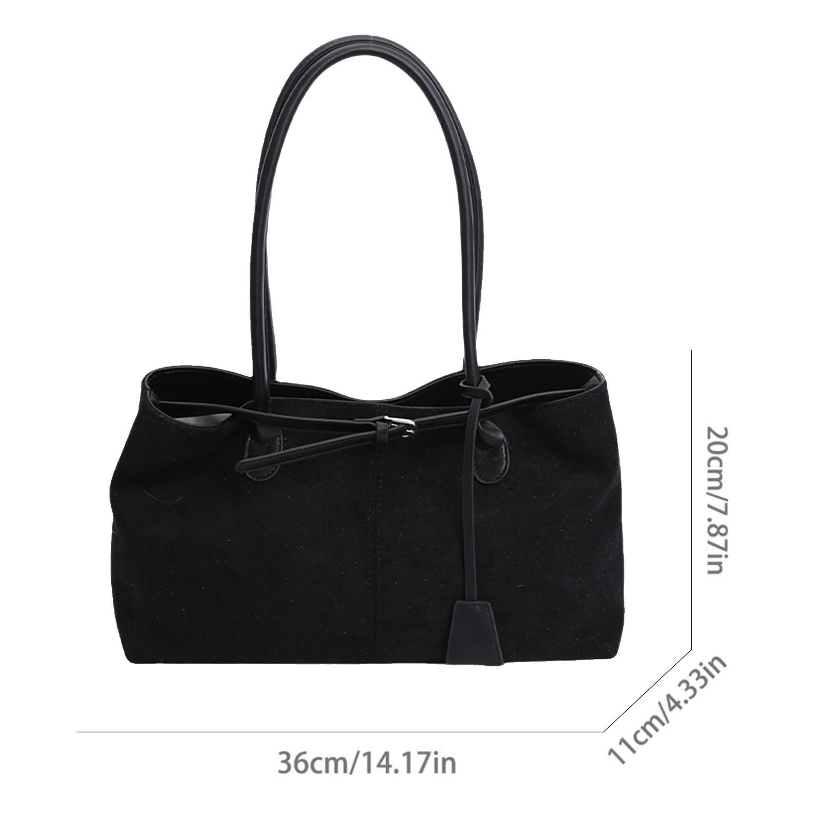 Suede Vintage Underarm Bags Large Belt Top Handle Handbag Armpit Bag for Women Travel Shopping Work